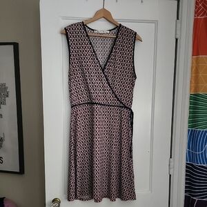 Max Studio Graphic Patterned Faux Wrap Dress